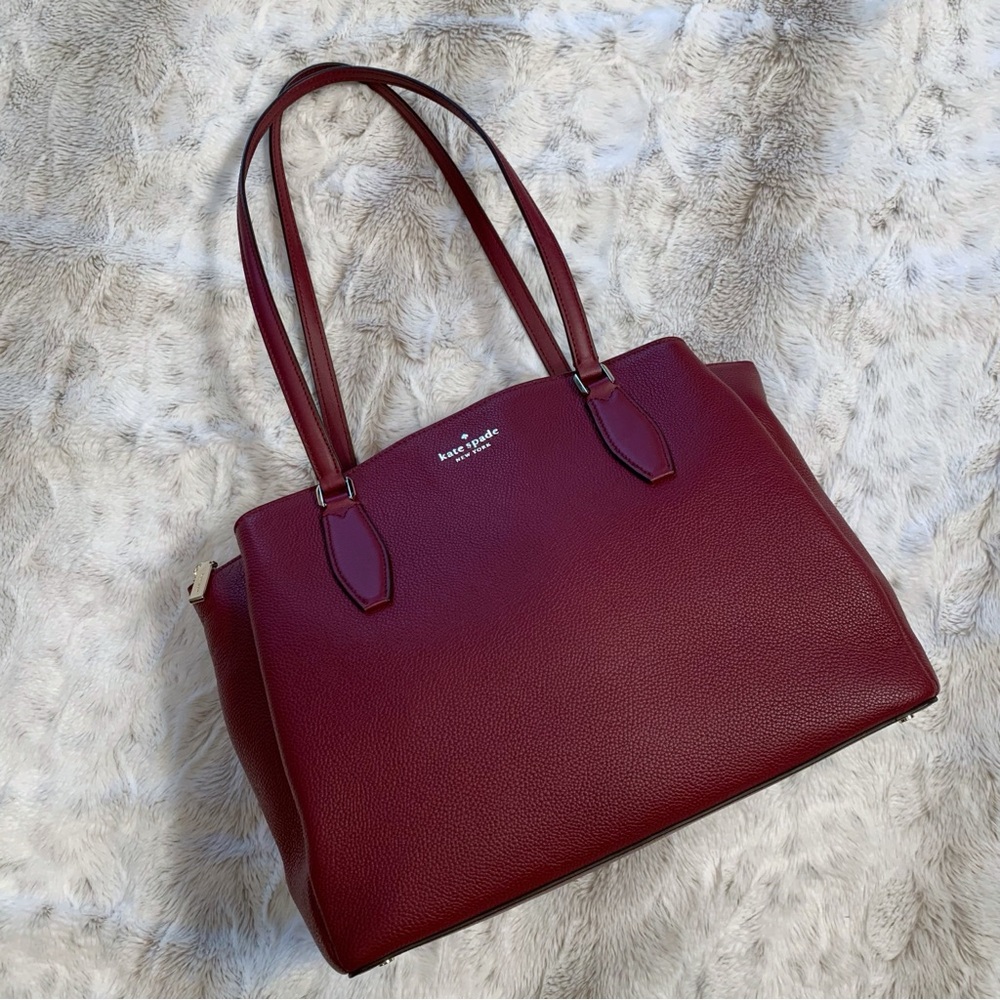 Kate Spade Monet Large Triple Compartment Tote, Blackberry Preserve (Burgundy)